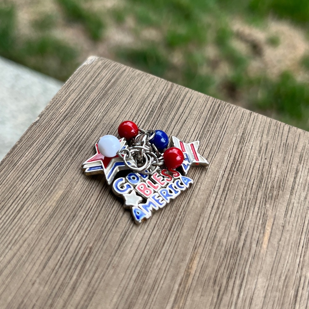 Patriotic Charm - God Bless America with Red, White, and Blue Accents
